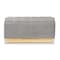 Baxton Studio Powell Glam and Luxe Grey Velvet Fabric and Gold PU Leather Storage Ottoman 175-11236-Zoro - alternate 2